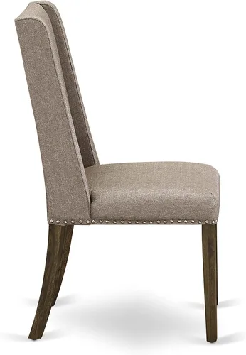 Miniatura 11 de East West Furniture F2FL5-716 - Juego de mesa de comedor de 5 piezas, incluye una mesa de cocina redonda con pedestal y 4 sillas de comedor Parson