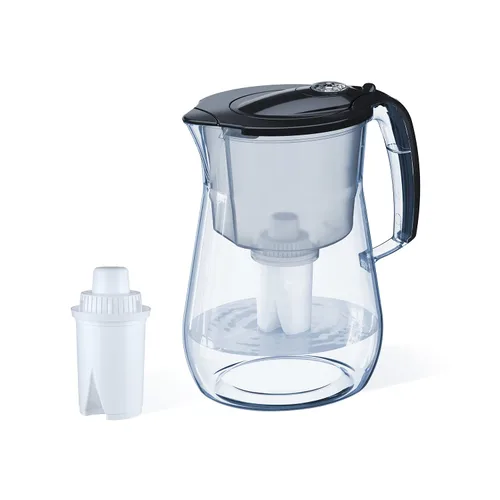 AQUAPHOR Jarra de filtro de agua Opal 12 tazas con 1 filtro B15, 145 galones de larga duración (negro)