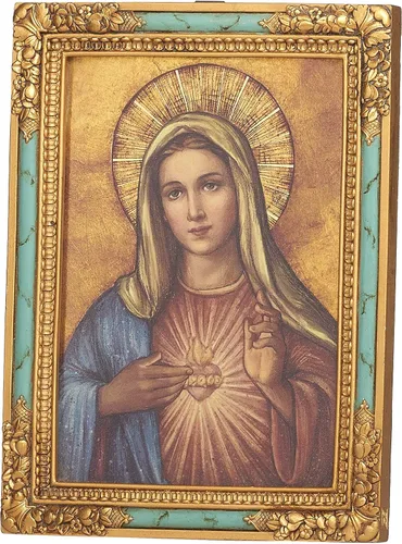 Miniatura 2 de Joseph's Studio by Roman - Colección, icono de corazón inmaculado de 7.25 pulgadas de alto, hecho de resina, alto nivel de artesanía y atención al