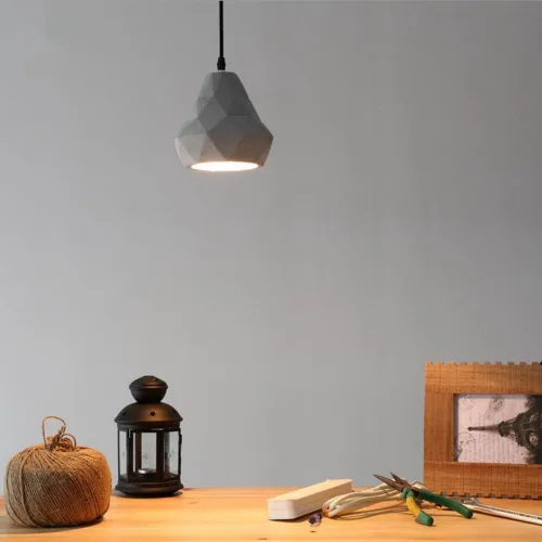 Miniatura 2 de Lámpara colgante de hormigón industrial para isla de cocina moderna Iluminación colgante de techo altura ajustable E27/E26 sockets araña