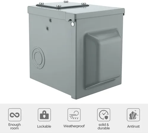 Miniatura 4 de Miady Caja de toma de corriente de 50 amperios 6-50R de 250 voltios, cerrada con cerradura y resistente a la intemperie, panel de receptáculo