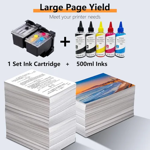 Miniatura 6 de Cartuchos de tinta Ciss 65XL y botellas de repuesto de tinta compatibles con HP Deskjet 3700 3758 3720 3730 3732 2600 2625 2628 2635 2655 2680 3772