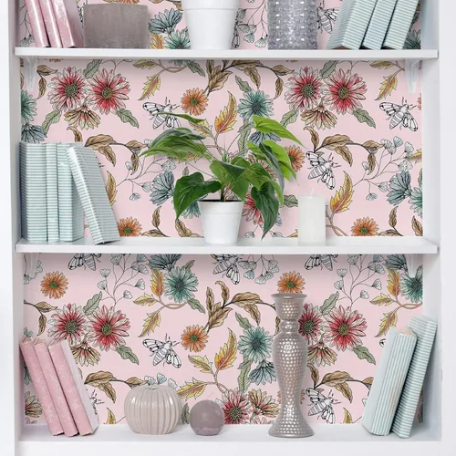 Miniatura 6 de VEELIKE Buzzing Bees Daisy - Papel tapiz floral de margaritas removible para dormitorio, habitación de niñas, guardería, 17.7 x 118 pulgadas, papel