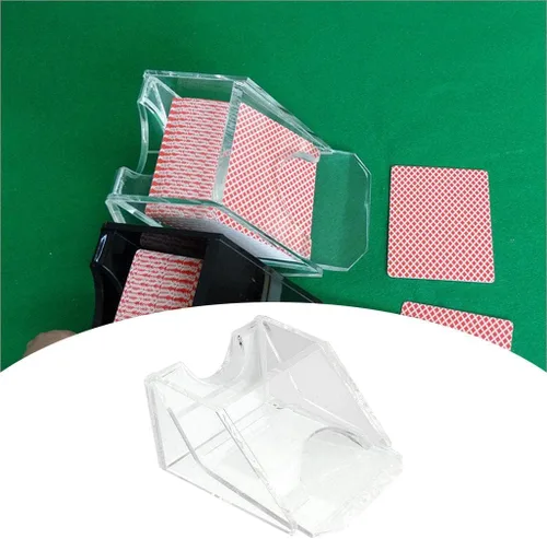 Miniatura 4 de Almencla Zapato de distribuidor de tarjetas, 1 cubierta, cuña pesada, acrílico transparente, fácil de tratar, accesorio manual de construcción