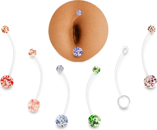 Miniatura 6 de Joyería de Piercing Transparente Retenedores de Piercing Transparentes Anillos de Nariz Anillo de Ombligo Anillo de Tabique Ceja Labio Cartílago