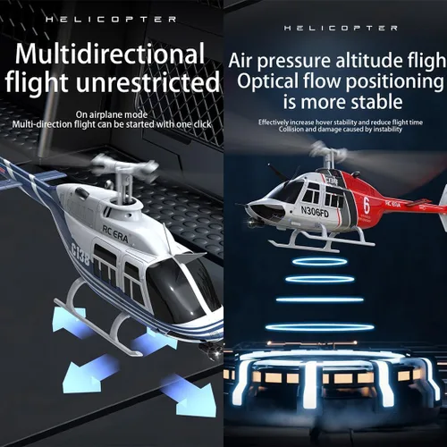 Miniatura 2 de Helicóptero RC sin Ailerons 6CH 6 ejes giroscopio altitud flotante Localización de flujo óptico con un clic de despegue y aterrizaje para adultos