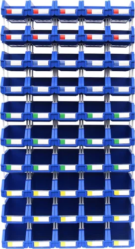 Miniatura 3 de Paquete de 2 cubos de almacenamiento apilables, organizador de polipropileno resistente de 8.4 x 11 x 6.9 pulgadas, diseño colgante y de conexión
