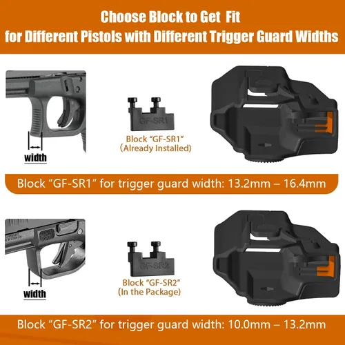 Miniatura 6 de Funda universal OWB para pistolas compactas y subcompactas, compatible con Glock 19/26/43/43X/43X MOS, FN Reflex, Hellcat pro, Taurus G2C, PSA