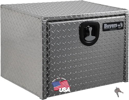 Miniatura 18 de Buyers Products 1705148 - Caja de camión de aluminio diamantado para debajo de la carrocería con pestillo de mango en T, 14 x 12 x 16 pulgadas
