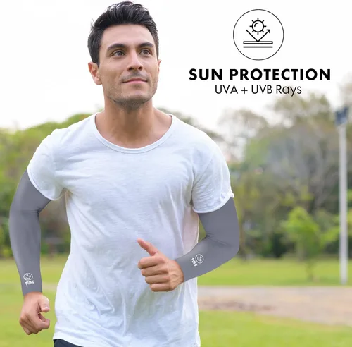 Miniatura 3 de TUFF - Mangas de compresión para brazos refrigerantes, mangas de brazo UPF 50 para hombres y mujeres.. Negro + gris + azul marino + blanco + naranja
