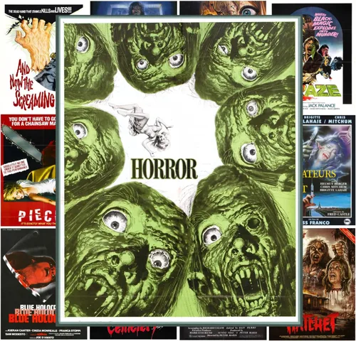 Miniatura 22 de Mini-carteles de película (13 carteles de 8 x 11 pulgadas) Zombies Horror Vintage Pósters de películas cubiertas de película de explotación retro