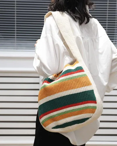 Miniatura 47 de ENBEI Bolsos de hombro para mujer Bolsos de ganchillo Bolso de punto grande Bolso de mano estético para la escuela lindo Bolsas de mano Bolsa