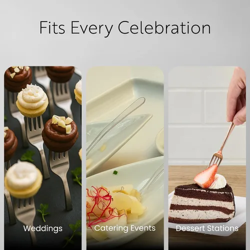 Miniatura 6 de Restaurantware - Mini tenedores de 4 pulgadas, 100 tenedores pequeños desechables - Pesado, combina con sus obras, postres o muestras, tenedor