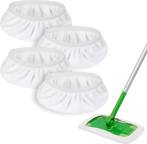 Paquete de 4 almohadillas de repuesto reutilizables para trapeador Swiffer Sweeper, fuerte poder de absorción, almohadillas de repuesto de mopa de