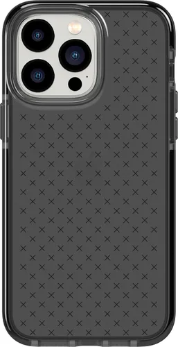 Tech21 iPhone 14 Pro Max Evo Check – Funda protectora delgada y absorbente de golpes con protección FlexShock Multi-Drop de 16 pies y botones Negro