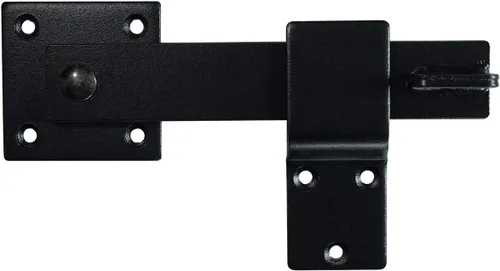 Miniatura 2 de Cerradura de puerta de granero de 5.5 pulgadas, hierro forjado resistente, negro mate