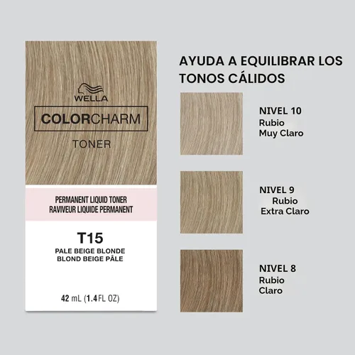 Miniatura 4 de COLORCHARM Permanent Liquid Hair Toners Neutralize Brass Healthy-Looking Blondes Tones Vegan & Free of Parabens T15 Rubio Beige Pálido