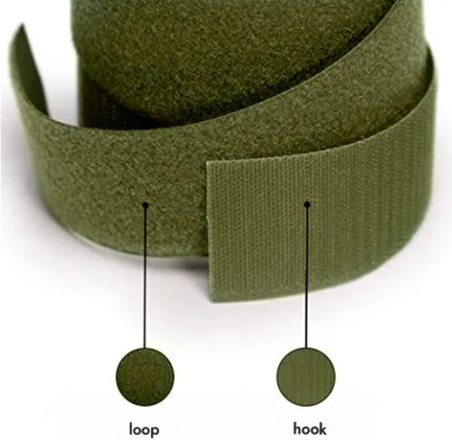 Miniatura 5 de Cinta de gancho y bucle de 1 pulgada de ancho, color verde oliva, no adhesiva, 1 yarda de longitud, cinta de velcro de nailon verde, juego de Verde
