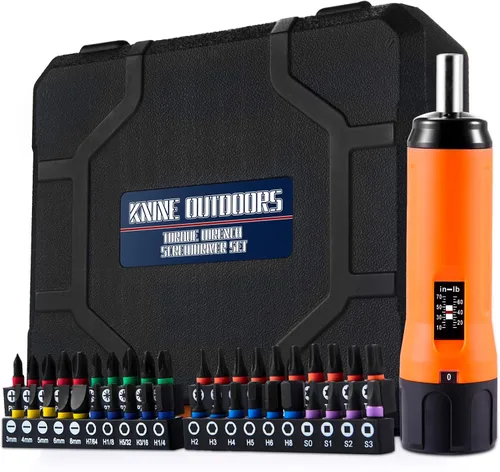 KNINE OUTDOORS Juego de Llaves de Torsión/Destornillador Dinamométrico de 10-70 Libras-Pulgada para Mantenimiento con Mango de Barra en T, 40 Puntas