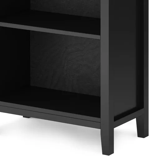 Miniatura 7 de SIMPLIHOME Estantería artesanal de madera maciza de 72 pulgadas de alto y 5 estantes en color negro, almacenamiento contemporáneo para sala