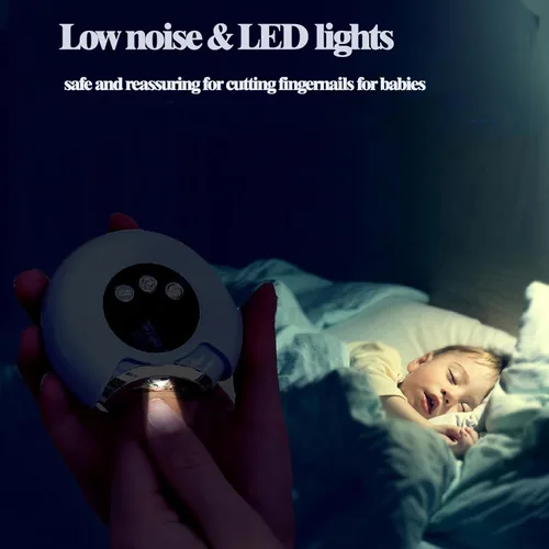 Miniatura 5 de Cortaúñas eléctrico 3 en 1, cortaúñas para bebés con luz LED, cortaúñas automático de 3 velocidades, cortaúñas de seguridad portátil para bebés