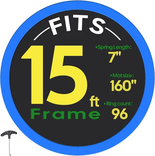 Miniatura 11 de AW Trampoline Mat & Pad Replacement Kit with 96V-Ring Fits 15 ft Trampoline Frame