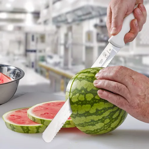Miniatura 6 de Mercer Culinary Ultimate White - Cuchillo rebanador de 12" con borde ondulado