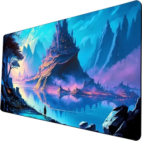Miniatura 28 de MTG - Tapete de juego con bordes cosidos, parte inferior de goma antideslizante, tapete de juego TCG para gatos, superficie de goma lisa, tapete