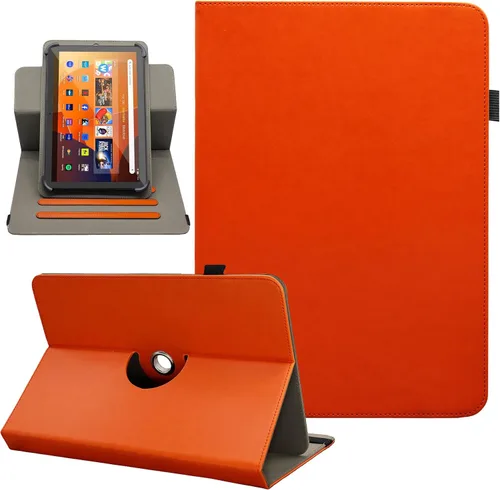 Miniatura 26 de Funda universal para tablet Android de 10 y 10.1 pulgadas, Dluggs de piel sintética con rotación de 360 grados, soporte multiángulo