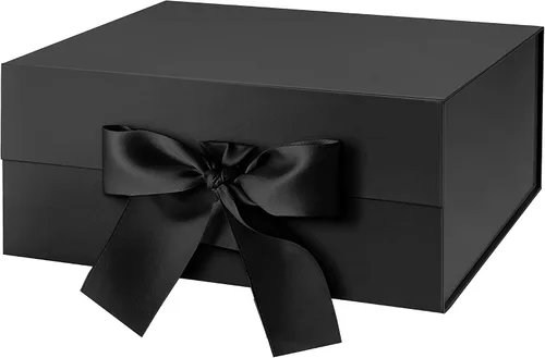 Miniatura 9 de JINMING 6 cajas de regalo con cinta de 9 x 6.5 x 3.8 pulgadas, cajas negras para regalos, cajas de propuesta de padrinos de boda para el día