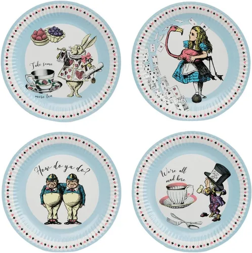 Miniatura 7 de Talking Tables Juego de 50 platos desechables de Alicia en el país de las maravillas, vasos, servilletas y banderines para 16 invitados