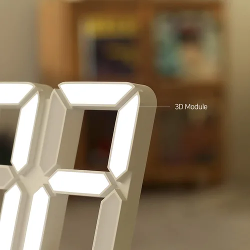 Miniatura 6 de mooas Reloj LED 3D Pure Slim M, reloj digital LED multifunción (calendario, alarma, temperatura)