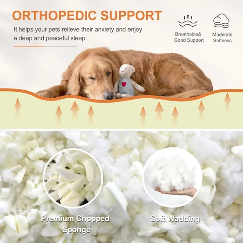 Miniatura 3 de Camas para perros grandes, bonita cama gruesa para perrera, cama mullida para mascotas con funda extraíble lavable y parte inferior antideslizante
