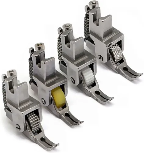 Miniatura 3 de Prensatelas de engranaje de hierro ajustable P363 Roller Zipper Presser Foot para máquina de coser Juki Brother Single Needle Lockstitch Máquina Pie