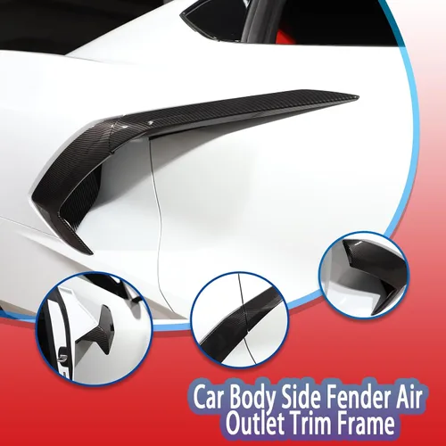 Miniatura 3 de Sekhyna Marco de ajuste de salida de aire para guardabarros lateral de carrocería de automóvil compatible con Chevrolet Corvette C8 Stingray