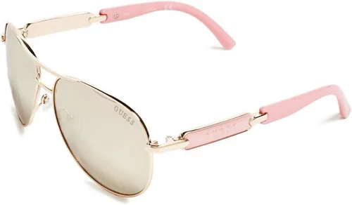 GUESS Gafas de sol aviador de metal para mujer