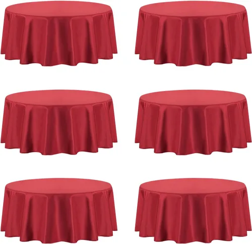 Miniatura 13 de PureFit - Juego de 6 manteles rectangulares negros de 60 x 102 pulgadas para mesas de 6 pies, manteles de lino resistentes a manchas y arrugas