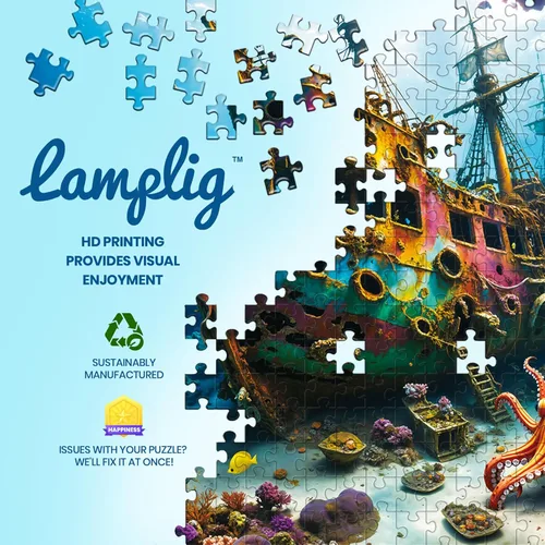 Miniatura 8 de Rompecabezas para adultos de 1000 piezas – Sirenita Océano Playa Sea Coral – Rompecabezas de 1000 piezas con letras en la parte posterior