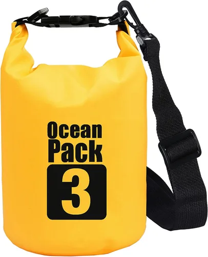 Miniatura 29 de 2L/3L/5L/10L/15L/20L/30L 500D Lona resistente PVC impermeable bolsa seca saco para kayak/canoa/pesca/rafting/natación/campamento/snowboard Rosado