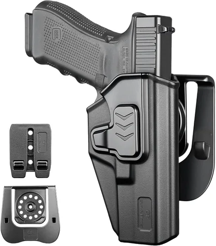 Miniatura 8 de GUN & FLOWER Paddle OWB Holster for Glock 17/19, Taurus G2C/G3C, 1911 5" No Rail, with Molle Adapter, Index Finger Release, 360° Adjustable Paddle