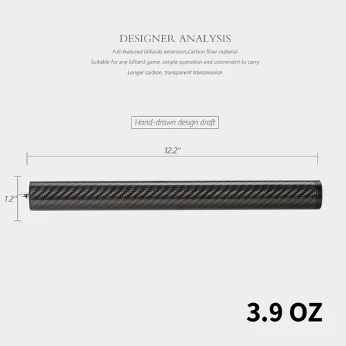 Miniatura 2 de KONLLEN Pool Cue Extension 2'' 3'' 4'' 6'' 8'' 12'' Carbon Fiber Billiard Cue Extension Billiard Accessories for Pool Sticks