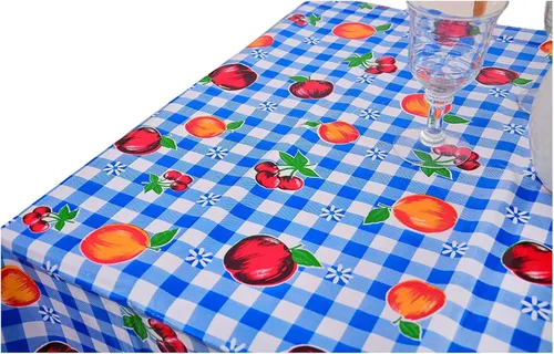 Miniatura 19 de Alux Mantel de Hule Sweet Flower - Azul - Vinilo Plástico PVC - Mantel de Plástico (Círculo de 55 pulgadas)