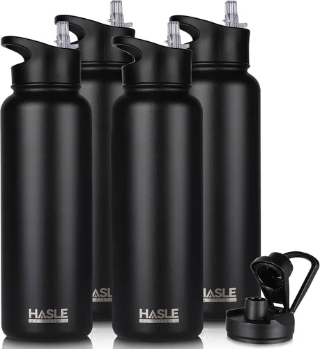 Miniatura 42 de HASLE OUTFITTERS Botella de agua aislada de 22 onzas, botella de agua de acero inoxidable de doble pared, boca ancha con tapa de popote y tapa