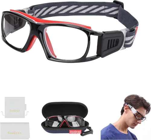 Miniatura 13 de SooGree Sports Glasses - Racquetball Goggles Basketball Football Eye Protective G8033 Marco Negro Almohadilla Gris