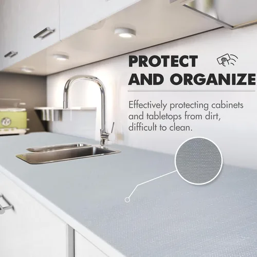 Miniatura 3 de Viseeko Revestimiento para estantes y cajones para gabinetes de cocina, revestimientos de gabinete no adhesivos para estantes, papel de estante