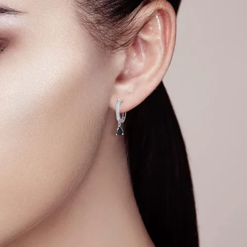 Miniatura 4 de Santuzza Aretes de aro delicados de oro macizo de 10 quilates para mujer