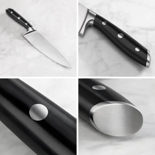 Miniatura 5 de Cangshan ALPS Series 502810 juego de 15 cuchillos forjados de acero alemán con bandeja de bambú, para cajón, (negro)