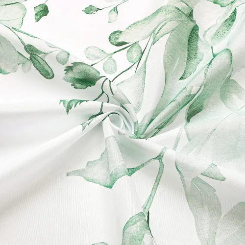 Miniatura 4 de Gibelle Cortina de ducha de eucalipto verde menta, hojas de plantas de acuarela con diseño floral, juego de cortina de ducha con ganchos, 72 x 72