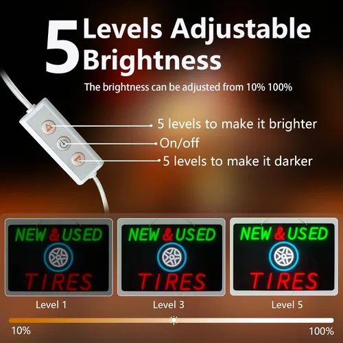 Miniatura 4 de Letreros de neón grandes de neumáticos nuevos y usados para decoración de pared, luces de neón para dormitorio, adecuado para oficina, hombre