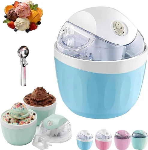 Pequeña máquina de helados para el hogar, máquina de helados personal para yogur congelado casero, helado y sorbete, mini máquina de helados